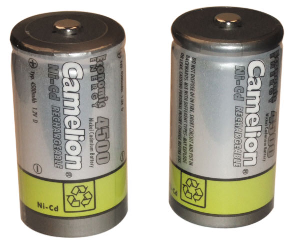 BATTERIE RECHARGEABLE 1.2Vcc 4500mA R20 D (Les 2 BATTERIES Cadmium-Nickel) pile s&egrave;che piles ACCUS 